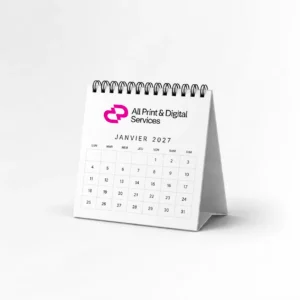Calendrier de bureau personnalisé à spirale