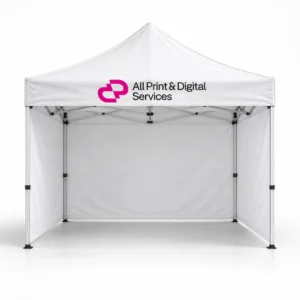 Tentes de réception personnalisées avec le logo All Print & Digital Services